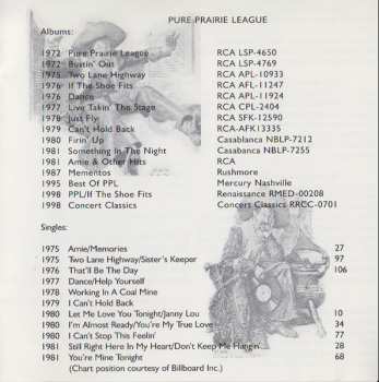 CD Pure Prairie League: Concert Classics Volume 1