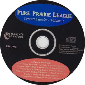 CD Pure Prairie League: Concert Classics Volume 1
