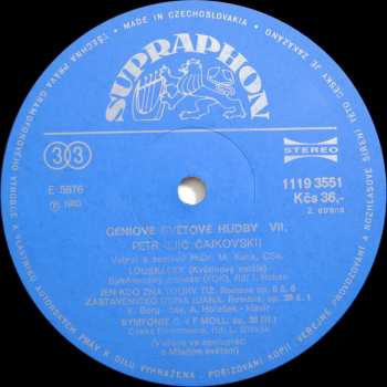 2LP Pyotr Ilyich Tchaikovsky: Géniové Světové Hudby VII.