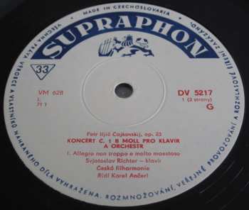 LP The Czech Philharmonic Orchestra: Koncert Č. 1, B-Moll