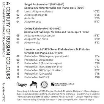 CD Sergei Vasilyevich Rachmaninoff: A Century Of Russian Colours