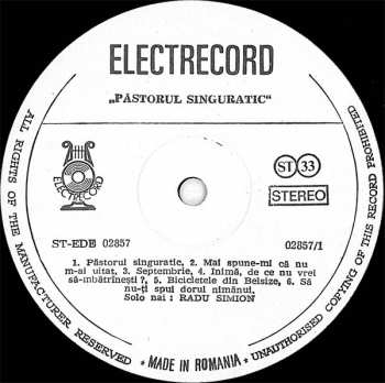 LP Radu Simion: Păstorul Singuratic = Lonely Shepherd (ČERNÝ ŠTÍTEK)