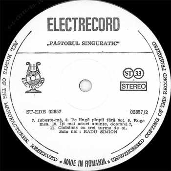 LP Radu Simion: Păstorul Singuratic = Lonely Shepherd (ČERNÝ ŠTÍTEK)