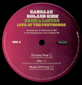 2LP Roland Kirk: Seek & Listen: Live At The Penthouse DLX | LTD | NUM