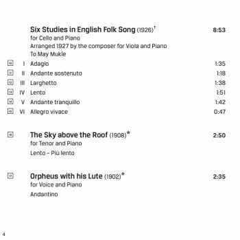 CD Ralph Vaughan Williams: Songs Of Travel: Songs And Chamber Works
