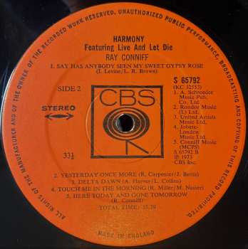 LP Ray Conniff: Harmony