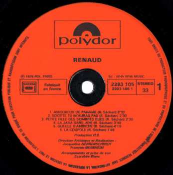 LP Renaud: Amoureux De Paname