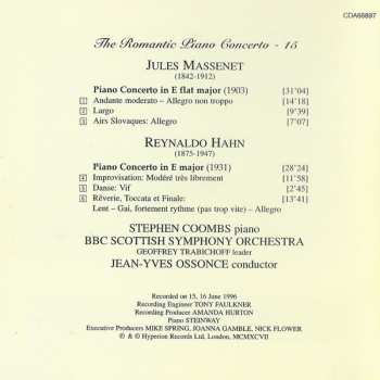 CD Jules Massenet: Piano Concerto In E Major / Piano Concerto In E Flat Major