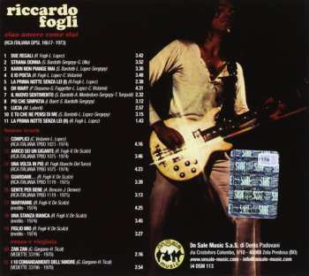 CD Riccardo Fogli: Ciao Amore Come Stai - Discografia '70-'75