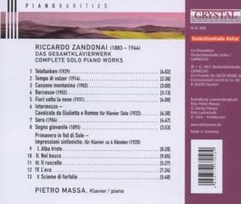 CD Riccardo Zandonai: Complete Solo Piano Works