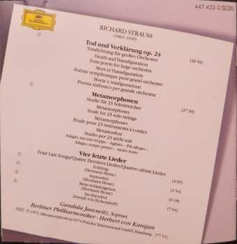CD Berliner Philharmoniker: Vier Letzte Lieder · Four Last Songs / Tod Und Verklärung · Metamorphosen