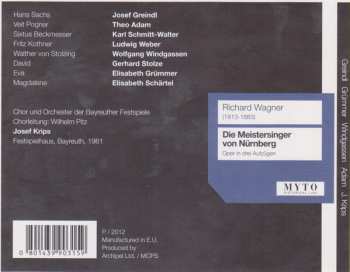 4CD/Zestaw pudełkowy Richard Wagner: Die Meistersinger Von Nürnberg - Gesamtaufnahme Bayreuth 1961