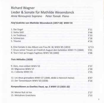 CD Richard Wagner: Lieder & Sonate Für Mathilde Wesendonck