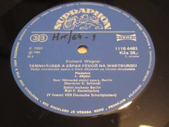 4LP/Zestaw pudełkowy Dietrich Fischer-Dieskau: Tannhäuser A Zápas Pěvců Na Wartburgu