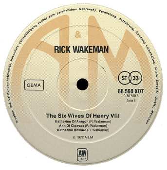 LP Rick Wakeman: The Six Wives Of Henry VIII