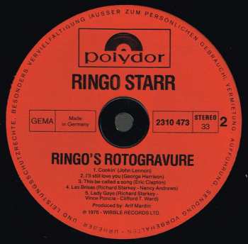 LP Ringo Starr: Ringo's Rotogravure
