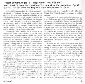 CD Robert Schumann: Piano Trios, Volume 2 - Trio In A Minor 'Fantasiestücke' • Trio In G Minor • Six Pieces In Canonic Form