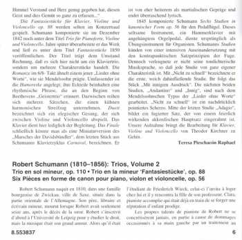 CD Robert Schumann: Piano Trios, Volume 2 - Trio In A Minor 'Fantasiestücke' • Trio In G Minor • Six Pieces In Canonic Form