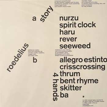 LP Hans-Joachim Roedelius & Tim Story: 4 Hands CLR | LTD