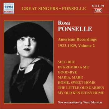 CD Rosa Ponselle: American Recordings 1923 - 1929, Volume 2