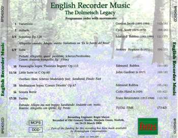 CD Andrew Ball: English Recorder Music: The Dolmetsch Legacy