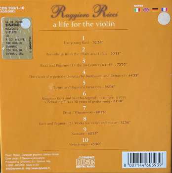 10CD/Zestaw pudełkowy Ruggiero Ricci: A Life For The Violin