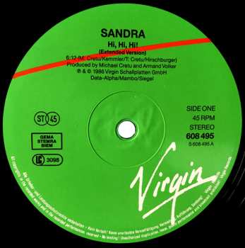 LP Sandra: Hi! Hi! Hi! (Extended 12")