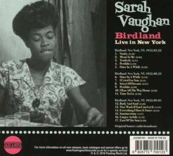 CD Sarah Vaughan: Birdland Live In New York DIGI