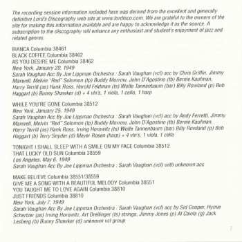 3CD Sarah Vaughan: The Complete Columbia Singles As & Bs - 1949-53