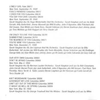 3CD Sarah Vaughan: The Complete Columbia Singles As & Bs - 1949-53