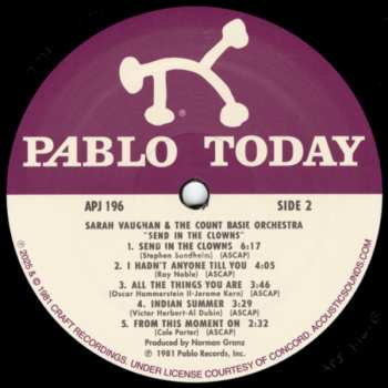LP Sarah Vaughan: Send In The Clowns LTD