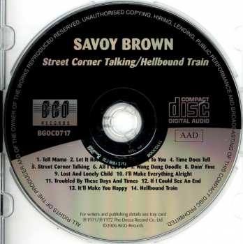 CD Savoy Brown: Street Corner Talking / Hellbound Train