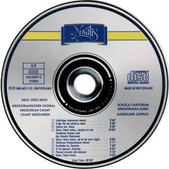CD Godehard Joppich: Deus, Deus Meus (Gregorianischer Choral = Gregorian Chant = Chant Grégorien)