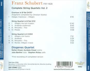 CD Franz Schubert: Complete String Quartets, Volume 2 (String Quartet D112 / String Quartet D353 / Overture D470)