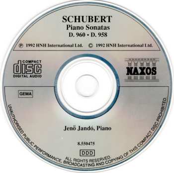 CD Franz Schubert: Piano Sonatas D. 960 ▪ D. 958