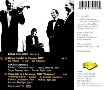 CD Franz Schubert: String Quartet G Major D887 / Notturno D 897