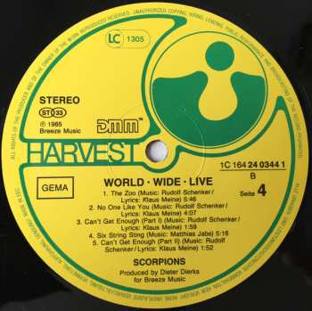 2LP Scorpions: World Wide Live