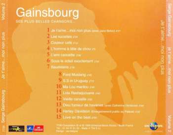CD Serge Gainsbourg: Ses Plus Belles Chansons Vol 2 Je T'aime... Moi Non Plus