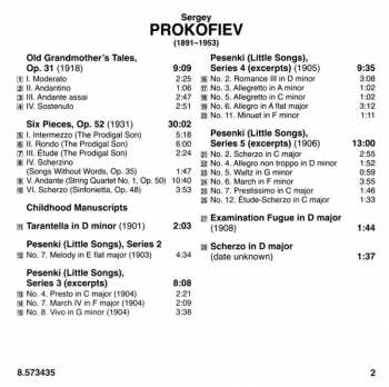 CD Sergei Prokofiev: Childhood Manuscripts; Old Grandmother's Tales; Six Pieces, Op. 52