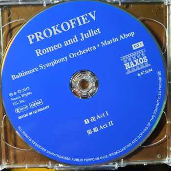 2CD Sergei Prokofiev: Romeo And Juliet (Complete Ballet)