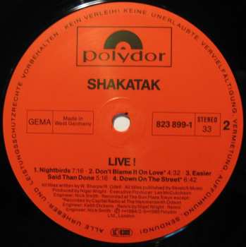 LP Shakatak: Live!