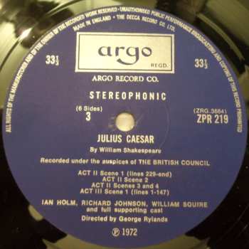 3LP/Zestaw pudełkowy William Shakespeare: Julius Caesar