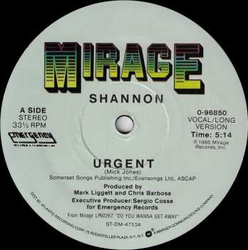 Album Shannon: Urgent