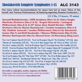 12CD/Zestaw pudełkowy Dmitri Shostakovich: Complete 15 Symphonies By Great Russian Conductors