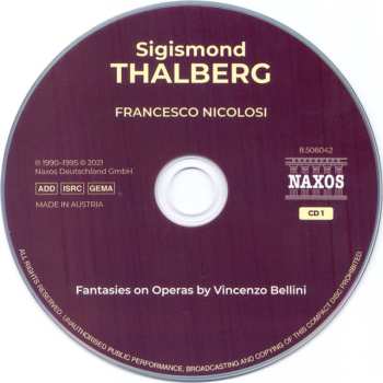 6CD Sigismond Thalberg: Fantasies On Italian Operas / Les Soirées De Pausilippe / Piano Concerto, Op. 5