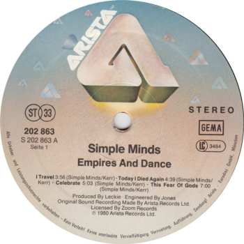 LP Simple Minds: Empires And Dance