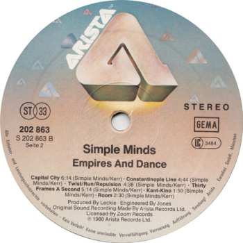 LP Simple Minds: Empires And Dance