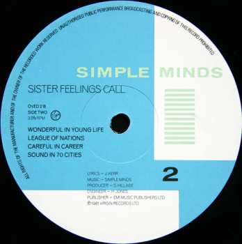 LP Simple Minds: Sister Feelings Call