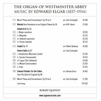 CD Sir Edward Elgar: The Organ Of Westminster Abbey