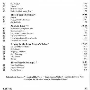 CD Sir William Walton: Anon In Love  • Façade Settings • A Song For The Lord Mayor's Table